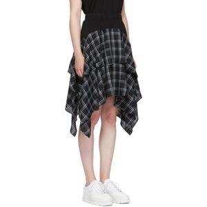 Opening Ceremony black white plaid asymmetrical mix skirt